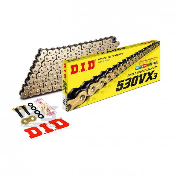 Did 530-114Vx3 2002-2007 Honda CB 900 Hornet Uyumlu Zincir Vx3 Xring Gold (Sarı) Renk ürün görseli 1