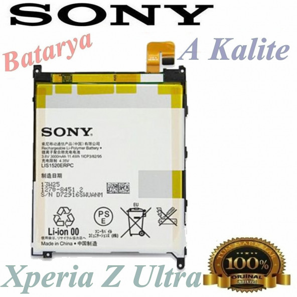 Sony Z Ultra Batarya Xperia C6835 Xl39H Uyumlu Yedek Batarya ürün görseli 1