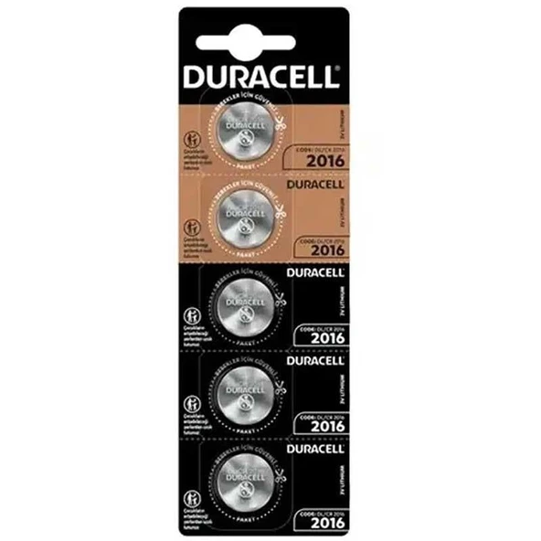 DURACELL CR2016 LİTYUM PİL (5Lİ PAKET FİYATI) ürün görseli 1