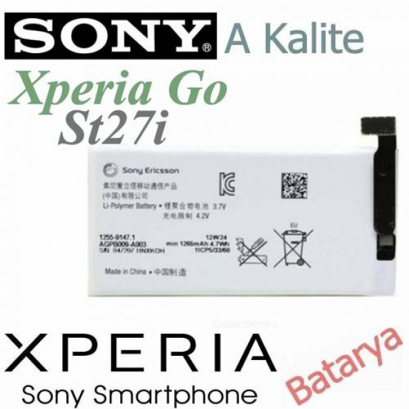 Sony Go Batarya Sony Xperia Go St27i St27 Uyumlu Yedek Batarya ürün görseli 1