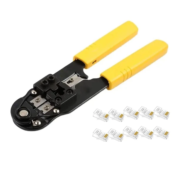 Powermaster Yk-210C Rj45 Cat6 Kablo Soket Sıkma Pensesi Ethernet İnternet Jack Soketi Sıkma Pense ürün görseli 1