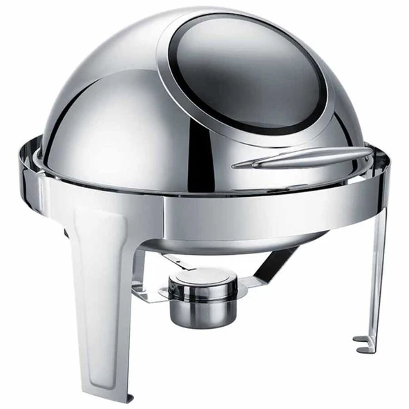 Chafing Dish Roll Top Yuvarlak Camlı 6 L (CDC-6C) ürün görseli 1