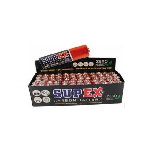 SUPEX R6 1.5 VOLT ÇİNKO KARBON AA KALEM PİL (60LI PAKET FİYATI) ürün görseli 1