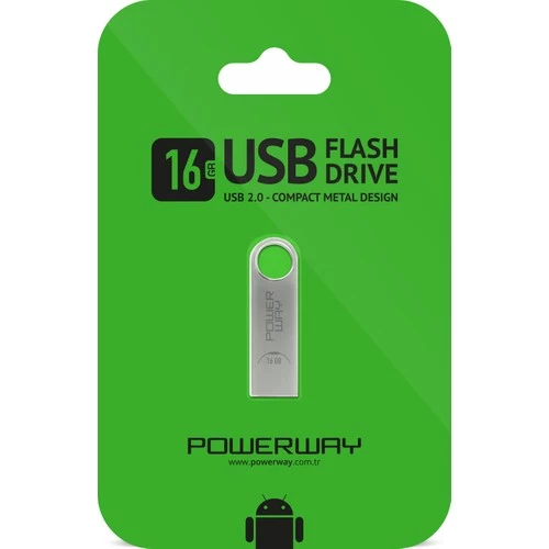 POWERWAY 16 GB METAL USB 2.0 FLASH BELLEK ürün görseli 1