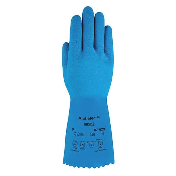 Ansell Alphatec 87-029 Kimyasal Dayanıklı, Doğal Kauçuk Lateks Eldiven ürün görseli 1