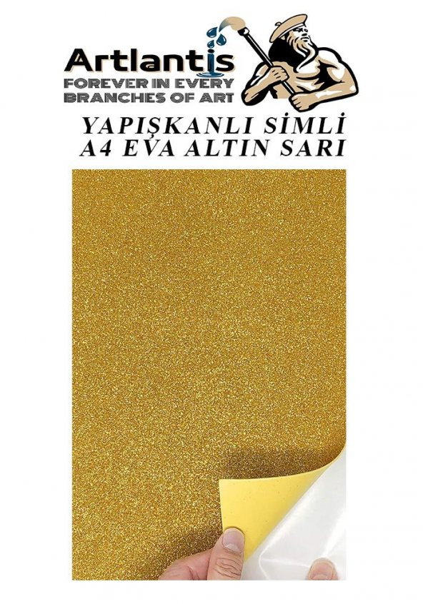 Yapışkanlı Simli Eva Altın Sarı A4 20x30 5 Adet 1 Paket Hobi Okul Öncesi Kreş Anasınıfı Eva Yapışkanlı Simli 20*30 ürün görseli 1