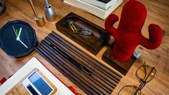 KAYIGO Woody Üçlü Ofis Seti Koyu Kahverengi ürün görseli 1