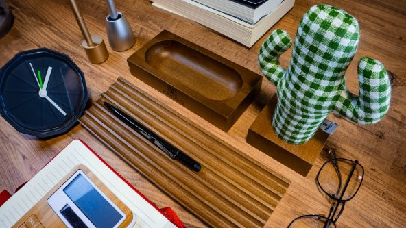 KAYIGO Woody Üçlü Ofis Seti Açık Kahverengi ürün görseli 1