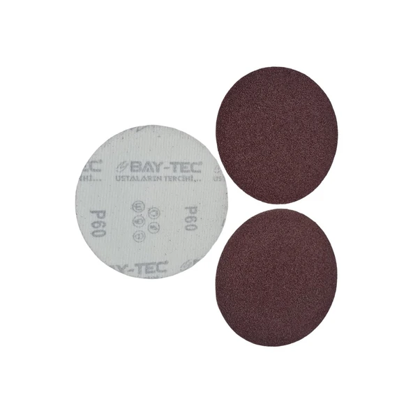 BAY-TEC Cırtlı Deliksiz Disk Zımpara V115 60 Kum | Kusursuz Pürüzsüzlük | 50 ADET ürün görseli 1
