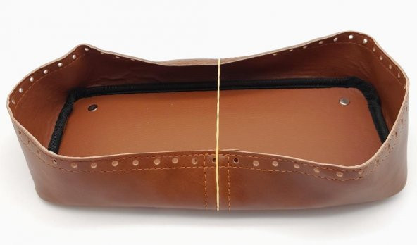 Angel Çanta Aksesuar Taba Suni Deri 28x13 cm Yüksek Çanta Tabanı Gümüş Metalli ürün görseli 1