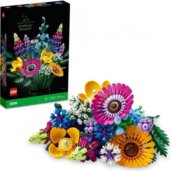 LEGO® Icons Kır Çiçekleri Buketi 10313 Yapım Seti - Yetişkinler Için Dekoratif ve Koleksiyonluk Kendin Yap Çiçek Buketi Yapım Seti (939 Parça) ürün görseli 1