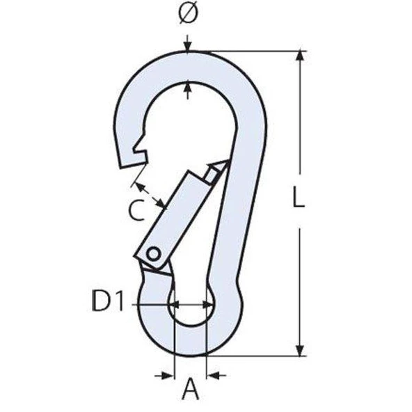 KRAKEN Tutucu Karabina 8 cm Paslanmaz Çelik - Resim 3