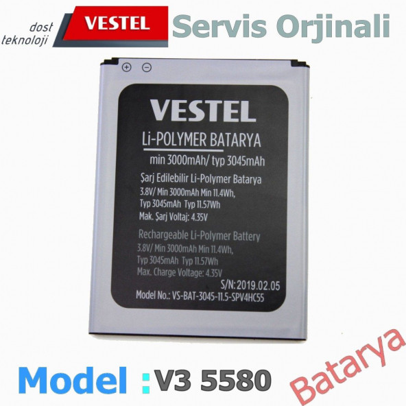 Vestel Venüs V3 5580 Batarya Venüs 5580 Uyumlu Yedek Batarya ürün görseli 1