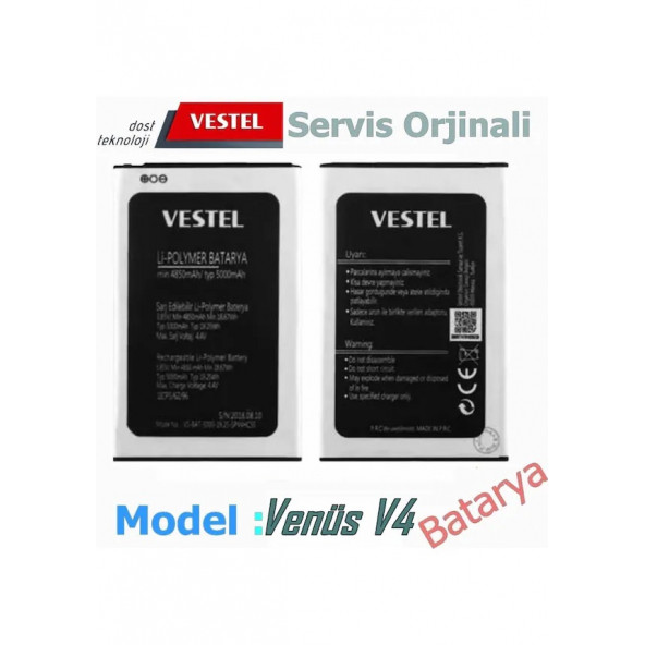 Vestel Venüs V4 Batarya 5000mAh 1ICP5-62-96 Uyumlu Yedek Batarya ürün görseli 1