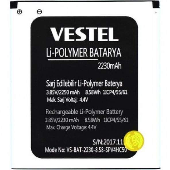 Vestel Venüs E2 Batarya Vestel Venüs V5000 Uyumlu Yedek Batarya ürün görseli 1
