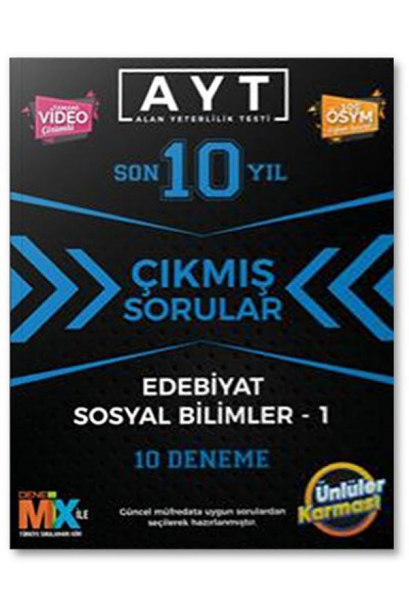 AYT Edebiyat Sosyal Bilimler-1 Son 10 Yıl Çıkmış Sorular 10 Deneme Ünlüler Karması ürün görseli 1