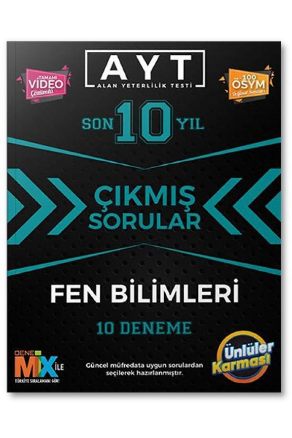 AYT Fen Bilimleri Çıkmış Sorular Tıpkı Basım 10 Deneme Ünlüler Karması ürün görseli 1