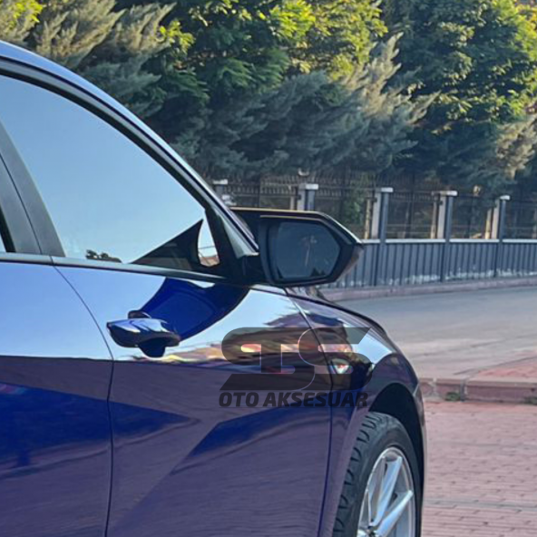 Hyundai Elantra 2021 Uyumlu Piano Black Batman Yarasa Ayna Kapağı ürün görseli 1