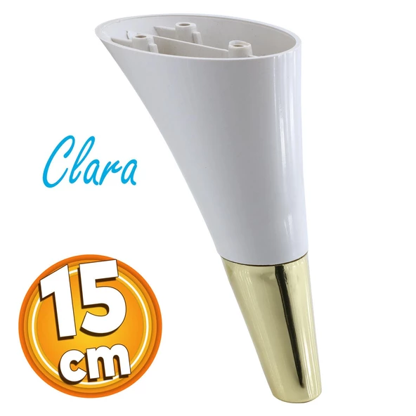 Clara Mobilya Kanepe Sehpa Tv Ünitesi Baza Koltuk Ayağı Krem Gold Renk 15 Cm Ayakları ürün görseli 1