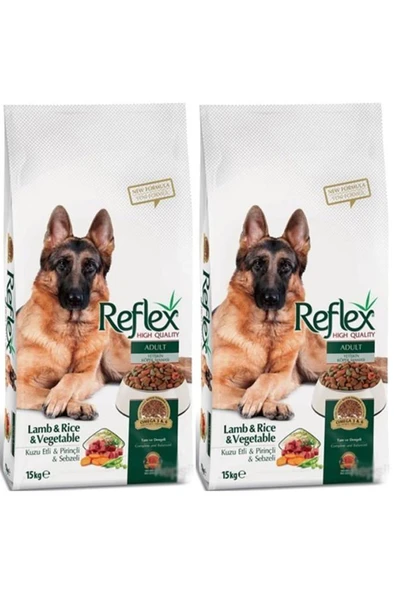 Reflex Kuzu Etli & Pirinçli & Sebzeli Yetişkin Köpek Maması 15 Kg 2 Adet ürün görseli 1