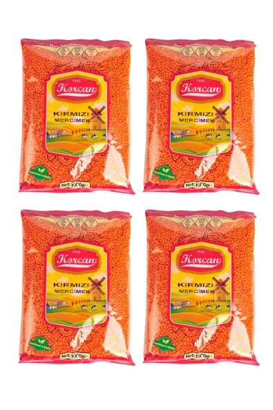 Korcan Kırmızı Mercimek 1 kg x 4 Adet ürün görseli 1