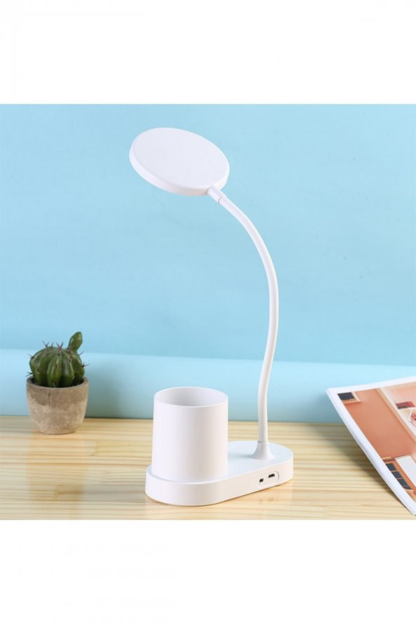 Led Masa Okuma Lambası Şarjlı Kalemlikli - Resim 2