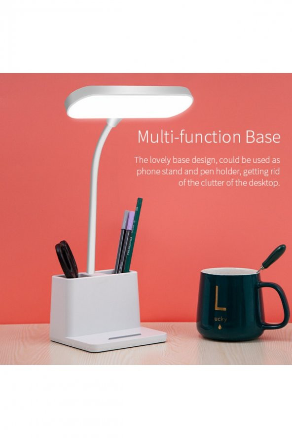 Led Masa Lambası Şarjlı Kalemlikli - Resim 2