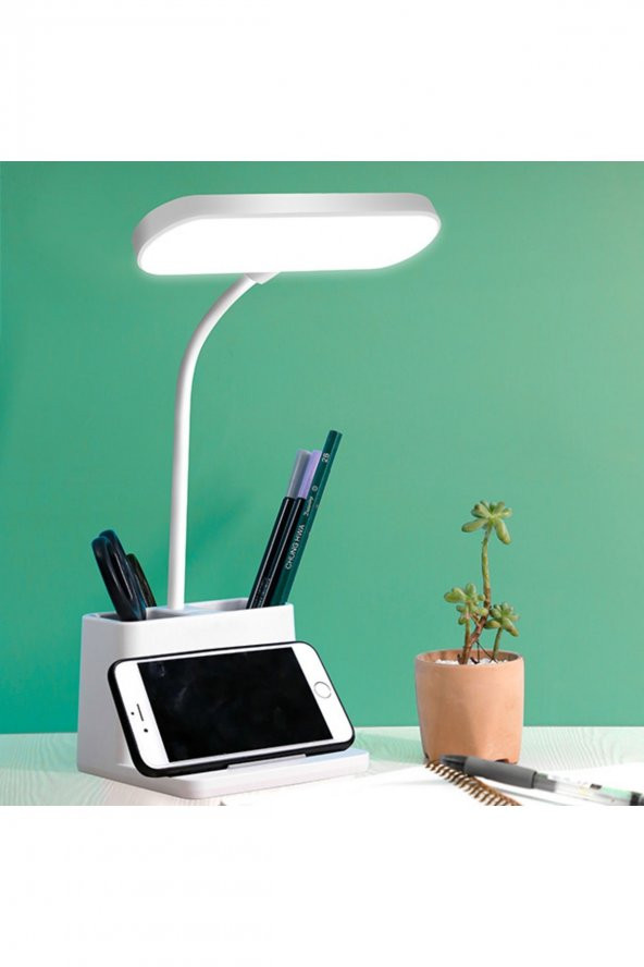 Led Masa Lambası Şarjlı Kalemlikli - Resim 3