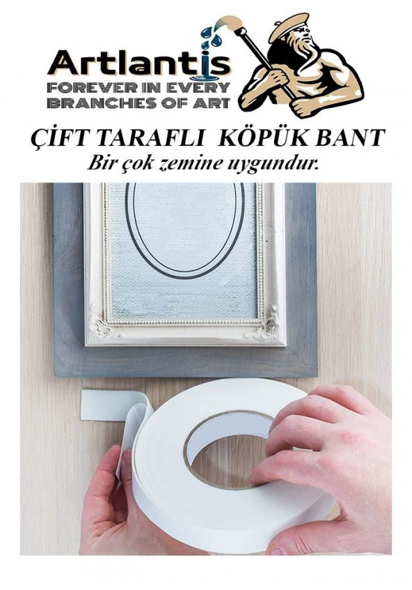 Çift Taraflı Bant Köpük Bant 25mm x 2mt 6 Adet Çerçeve Tablo Halı Yapıştırma Bandı İç Ve Dış Mekan Süper Güçlü Köpük Bant ürün görseli 1