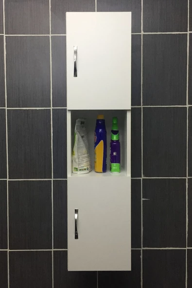 IRMAK MOBİLYA 2 Kapaklı Bölmeli Banyo Asma Boy Dolabı Çok Amaçlı Duvara Monteli Dolap ürün görseli 1