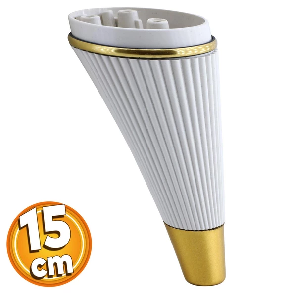 Iron Lüks Mobilya Kanepe Sehpa Tv Ünitesi Çekyat Koltuk Ayağı 15 Cm Krem Gold Baza Ayakları ürün görseli 1