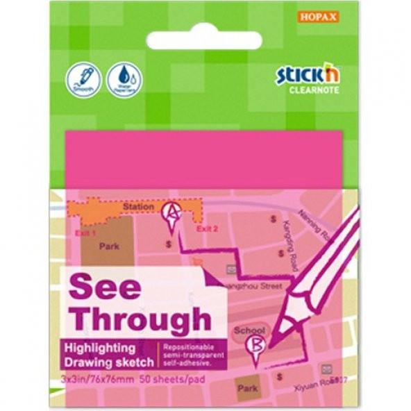 GIPTA STICKN 76x76 YARI SAYDAM NEON PEMBE 50YP ürün görseli 1