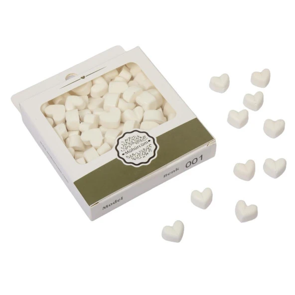 Mühür Mumu Eritme Kalp Boncuk Paket Model No:1 BEYAZ ürün görseli 1