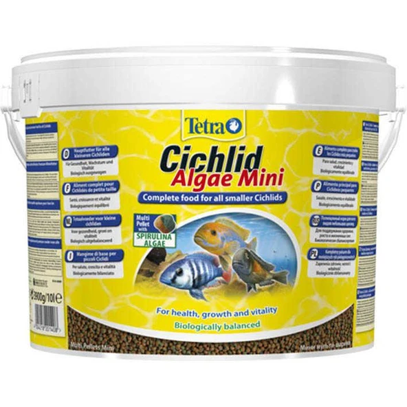 Tetra Cichlid Algae Mini Ciklet Balık Yemi 3.9kg 10 Litre ürün görseli 1
