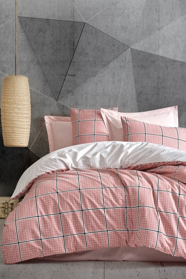 Minimal Tek Kişilik Nevresim Takımı Ronny Pembe ürün görseli 1