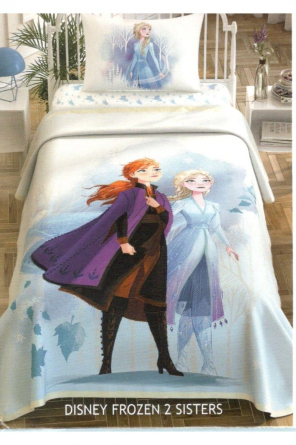 Frozen 2 Sisters Tek Kişilik Pike Takımı 2022 ürün görseli 1