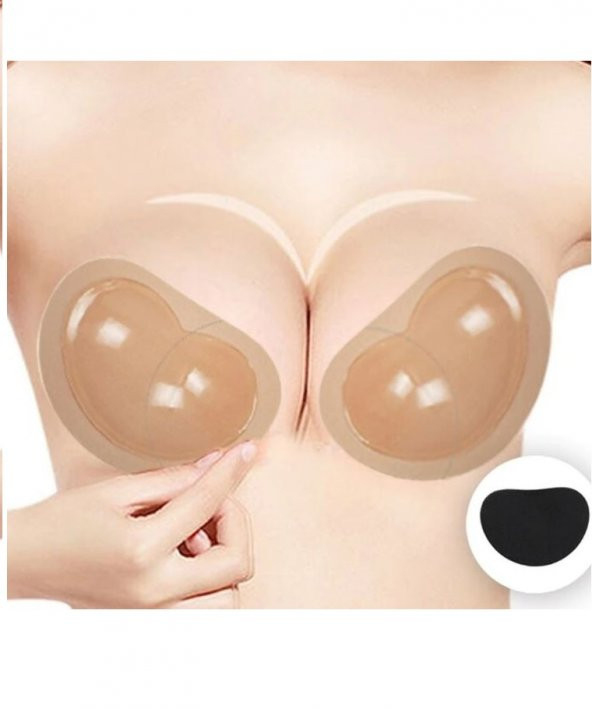 Ten Silikon Yapışkanlı Mayo Abiye Elbise Sütyen Gelinlik Push up Göğüs Dikleştirici Kaldırıcı Pedi ürün görseli 1