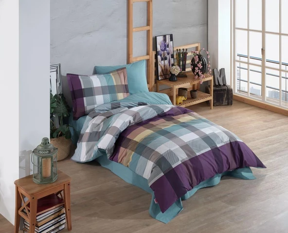 Hobby Tek Kişilik Poplin Nevresim Takımı Virginia Bordo ürün görseli 1