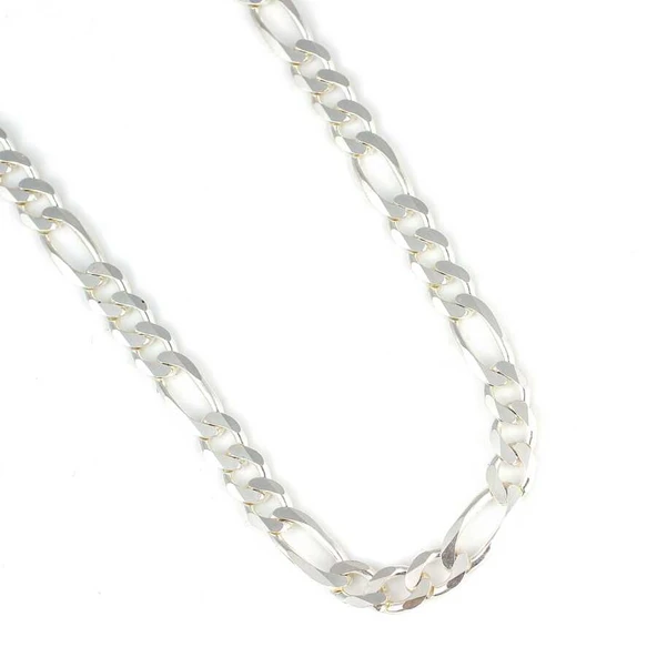 925 Ayar Gümüş Figaro Zincir - Resim 4