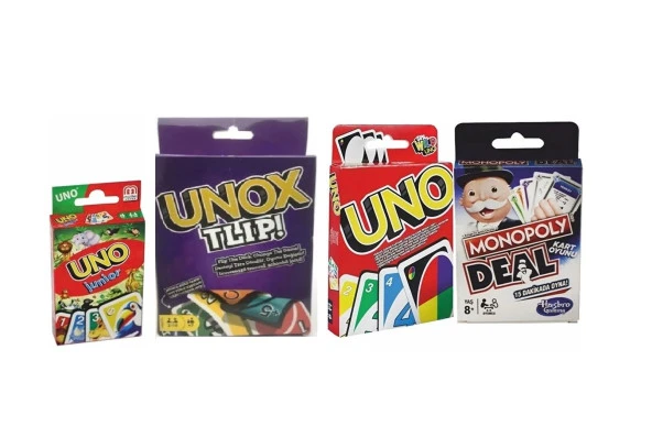 Uno Monopoly Uno Flip Ve Uno Junior 4lü Ekonomik Set 175 ürün görseli 1