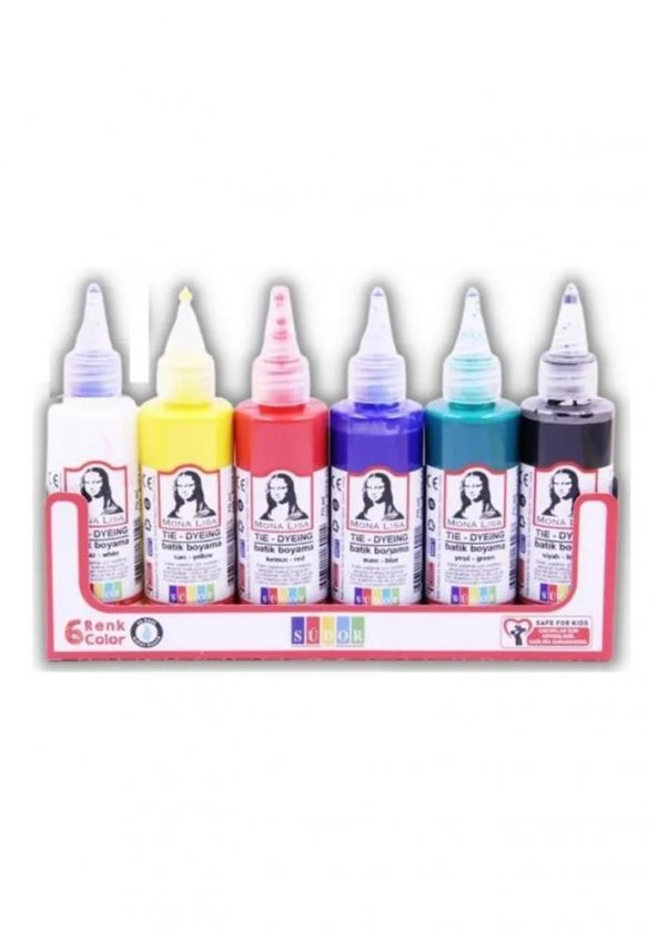 Batik Boyası 70 ml 6 Renk 1 Paket Südor Batik Boyama Seti 70ml x 6 lı Kumaş Boyama Batik Seti ürün görseli 1