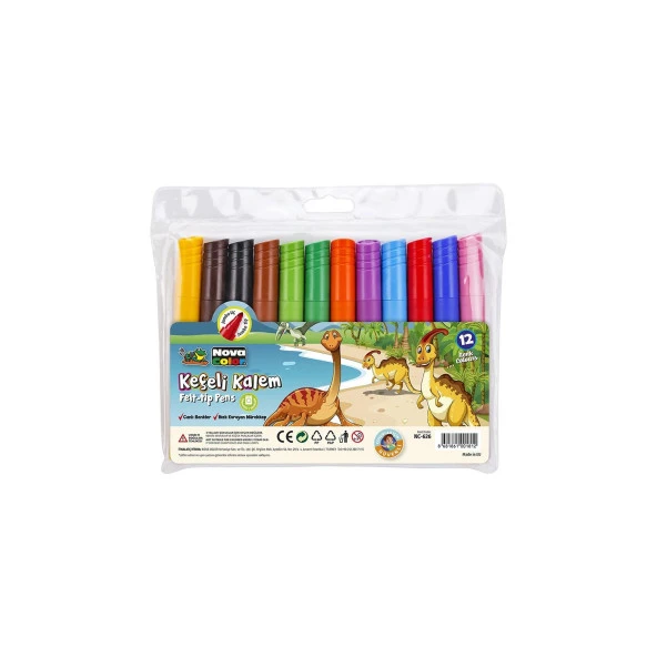 Nova Color Keçeli Kalem 12 Li Set Jumbo Keçeli Boya Kalemi ürün görseli 1