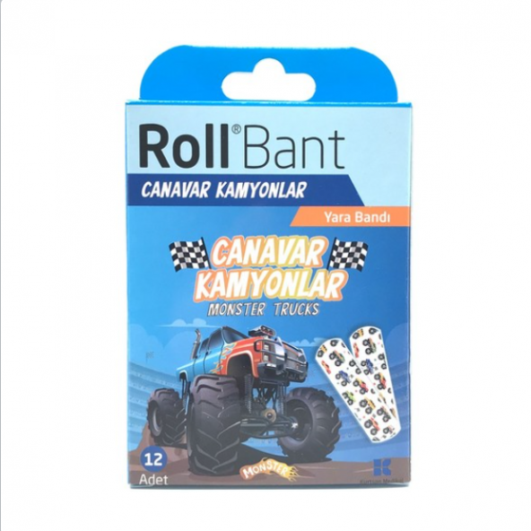 Roll Bant Yara Bandı Canavar Kamyon 12li ürün görseli 1