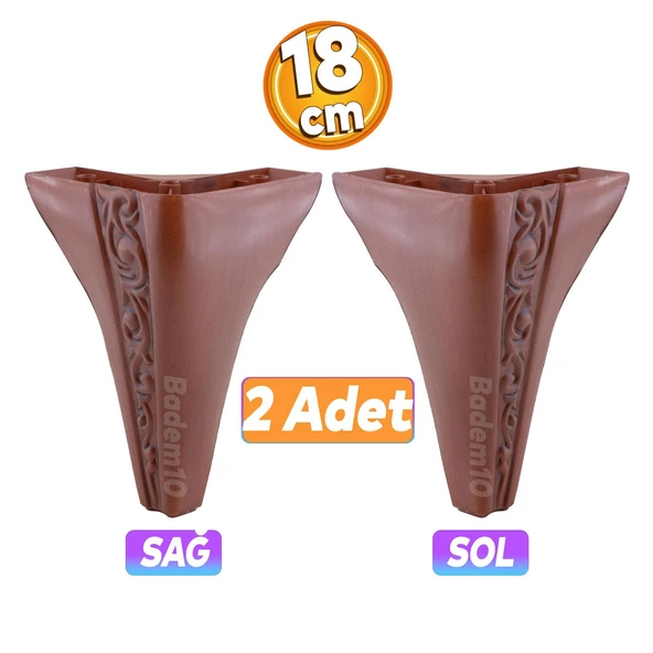 Seher 1 Çift Avangart Mobilya Kanepe Koltuk Konsol Tv Ünitesi Ayağı 18 Cm Kahverengi Ayakları ürün görseli 1