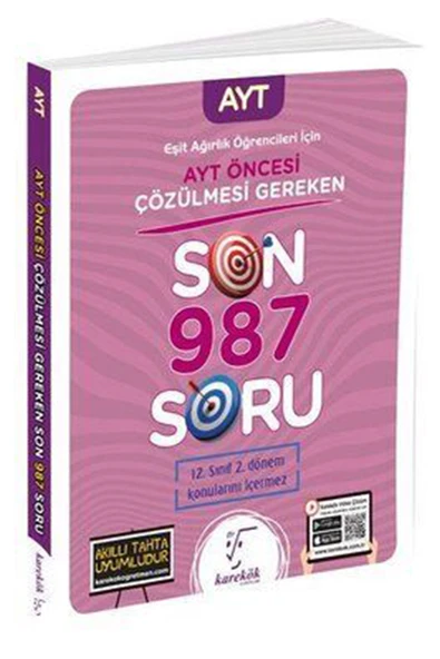 2023  Karekök Yayınları AYT Öncesi Çözülmesi Gereken Son 987 Soru Eşit Ağırlık Öğrencileri için ürün görseli 1