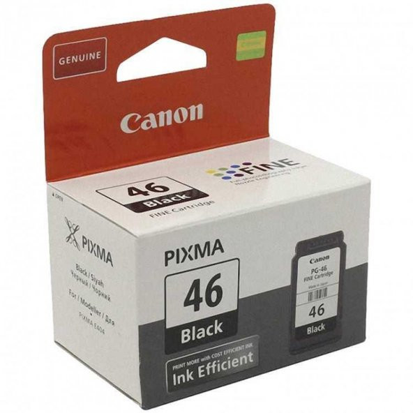Canon PG-46 Pixma E404/E414/E464/E484 Siyah Kartuş ürün görseli 1