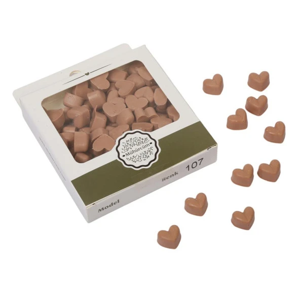 Mühür Mumu Eritme Kalp Boncuk Paket Model No: 107 KARAMEL SÜTLÜ ürün görseli 1