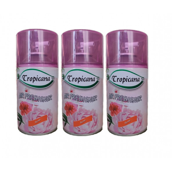 Tropicana Air Freshener Oda Kokusu Rose Gül Koku Bahçe Kokuları Parfüm Spreyi 260 Ml X 3 Adet ürün görseli 1