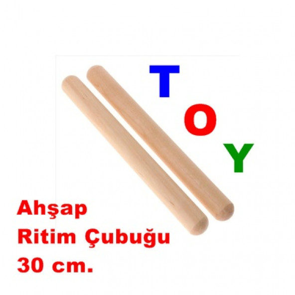 Ahşap Ritim Çubuğu 30 cm.  1 Çift (2ADET) ürün görseli 1