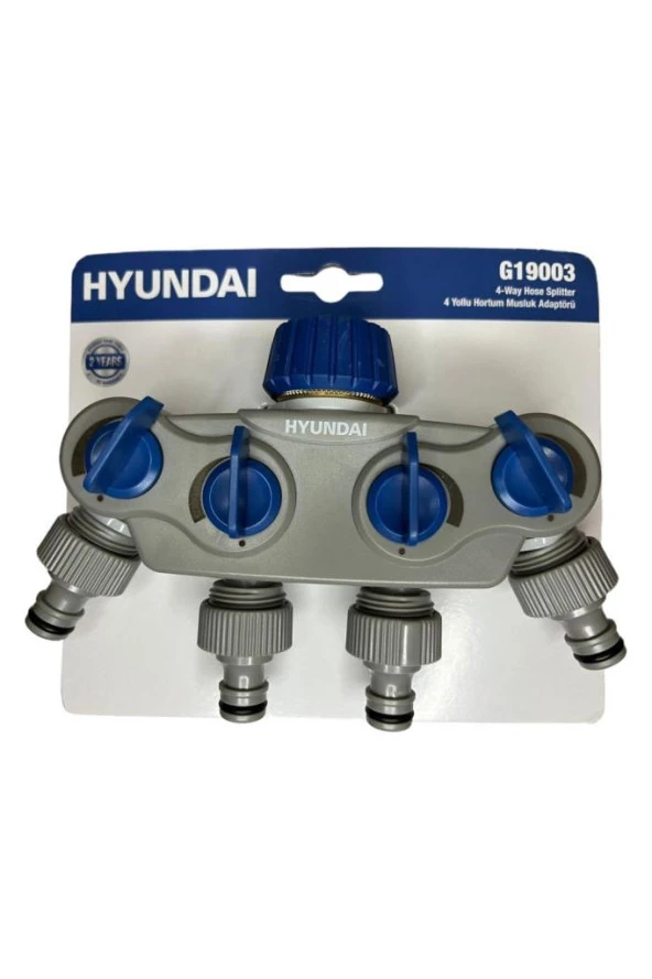 Hyundai Sulama Çoklayıcı 4 Çıkışlı Metal Giriş Somunlu Ayarlı Akış Kontrol G19003 ürün görseli 1